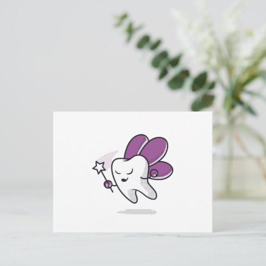Zahnfee Postkarte (Stehend Vorderseite)