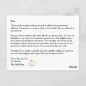 Zahnfee-Prinzessin mit Goldmünzen Postkarte (Rückseite)