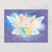 Zahnfee-Prinzessin mit Goldmünzen Postkarte (Vorderseite)