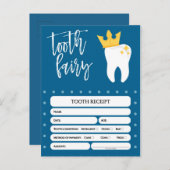 Zahnfee-Quittung Lost Tooth Boys Blue Einladungspostkarte (Vorne/Hinten)