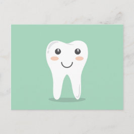 Zahngesundheit - glücklicher, lächelnder Zahn Postkarte