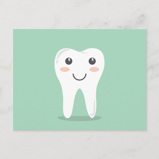 Zahngesundheit - glücklicher, lächelnder Zahn Postkarte (Vorderseite)