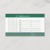 Zahngrüner Zahnarzt 3D Zähne Ernennung Visitenkarte (Rückseite)