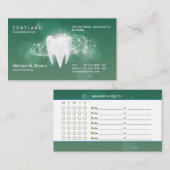 Zahngrüner Zahnarzt 3D Zähne Ernennung Visitenkarte (Vorne/Hinten)