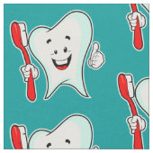 Zahnheilkunde mit Zahnbürstenmuster Stoff (Nahaufnahme)