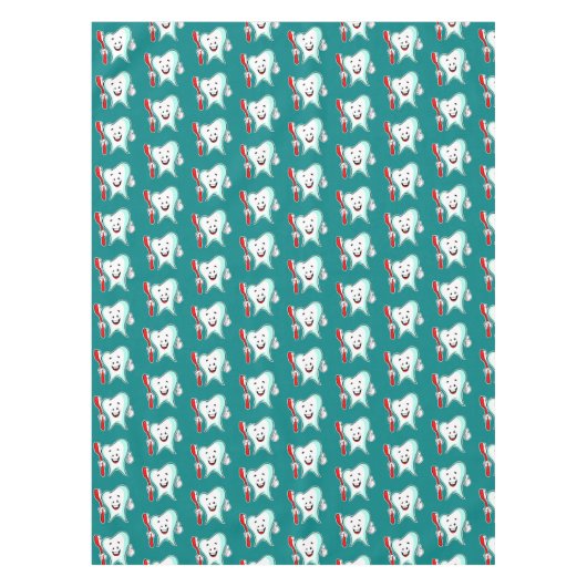 Zahnheilkunde mit Zahnbürstenmuster Tischdecke (Vorderseite)