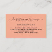 Zahnheilkunde, modern orange visitenkarte (Rückseite)