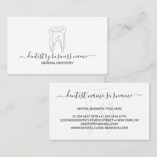 Zahnheilkunde modern visitenkarte (Vorne/Hinten)