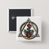 ZahnheilkundeCaduceus Button (Vorne & Hinten)