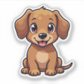 Zahnheit auf Rädern, adorable Dackel Kawaii, Aufkleber (Vorderseite)