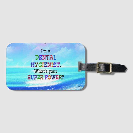 Zahnhygiene, farbenfrohe Gestaltung Gepäckanhänger (Vorderseite (Horizontal))