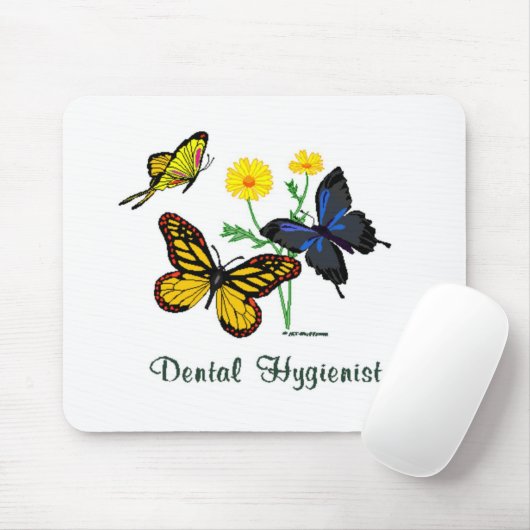 Zahnhygiene-Schmetterlinge Mousepad (Mit Mouse)