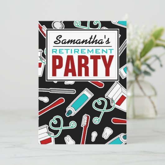 Zahnhygiene / Zahnärztliches Party Einladung (Stehend Vorderseite)