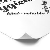 Zahnhygienisch Herz-Word-Cloud Poster (Ecke)