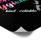 Zahnhygienisch Herz Word Cloud Watercolor Poster (Ecke)