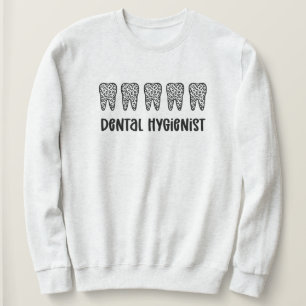 Zahnhygienisch Leopard Druckzähne Sweatshirt