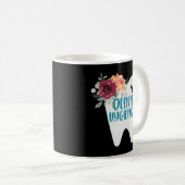 Zahnhygienischer Hübscher Zahn mit Blume Kaffeetasse (VorderseiteRechts)