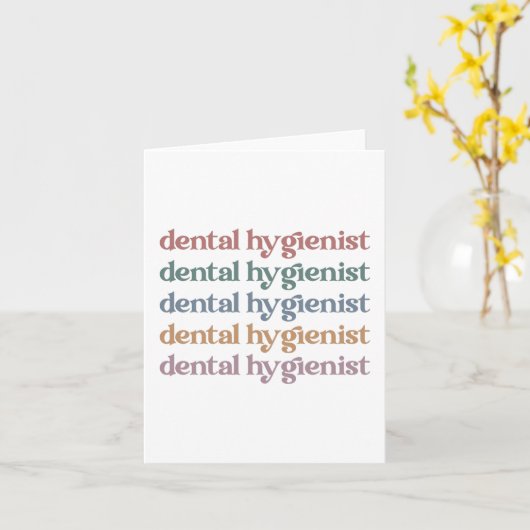 Zahnhygienischer Retro | RDH Zahnarztspenden Karte (Gelbe Blume)