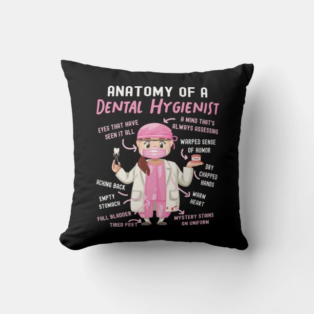 Zahnhygienischer Zahnanatomie eines Zahnarztes Kissen (Vorderseite)