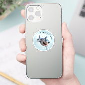 Zahniger Hai Personalisieren Aufkleber (Telefon)
