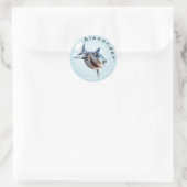 Zahniger Hai Personalisieren Runder Aufkleber (Tasche)