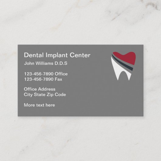 Zahnimplantat Erinnerung Business Cards Visitenkarte (Vorderseite)