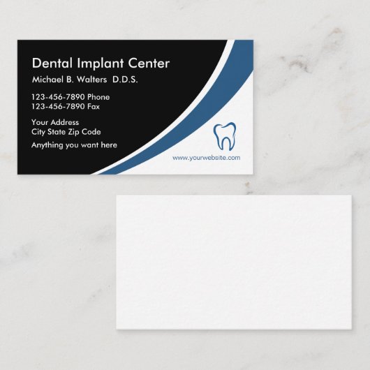 Zahnimplantat-medizinische Geschäfts-Visitenkarten Visitenkarte (Vorne/Hinten)