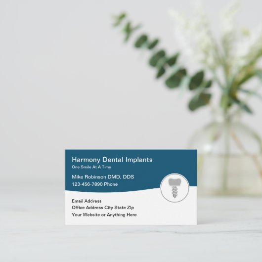 Zahnimplantate Periodontist Zahnarztkarte Visitenkarte (Stehend Vorderseite)