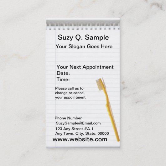 Zahnkarte Visitenkarte (Vorderseite)