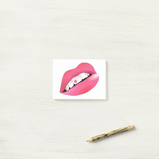 Zahnkeime werden geschmuckt bringen Sie das Klinge Post-it Klebezettel (Auf Schreibtisch)