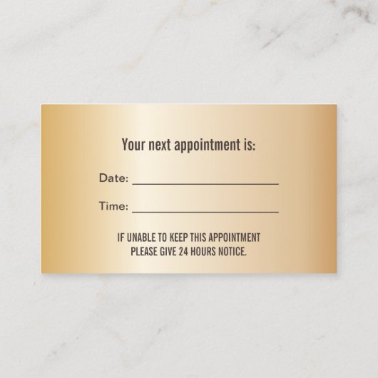 Zahnklinik Moderne Black & Gold Ernennung Terminkarte (Rückseite)