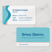 Zahnklinik | Personalkarte für Zahnärzte Visitenkarte (Vorne/Hinten)