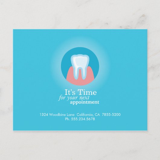 Zahnklinik Postcard Custom Termin Erinnerung Postkarte (Vorderseite)