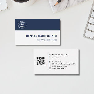 Zahnklinik Zahnarzt Benutzerdefiniertes Logo QR-Co Visitenkarte