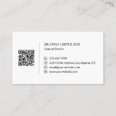 Zahnklinik Zahnarzt Logo QR-Code Softgrün Visitenkarte (Rückseite)