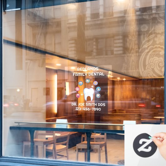 Zahnklinik-Zahnarztreparatur Fensteraufkleber (Café-Fenster)