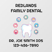 Zahnklinik-Zahnarztreparatur Fensteraufkleber (Blatt)