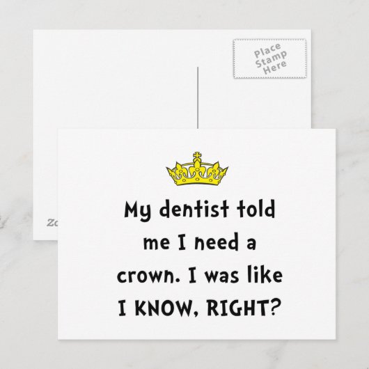 Zahnkrone Postkarte (Vorne/Hinten)