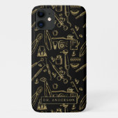 Zahnmedizin Art Gold Muster Monogram Case-Mate iPhone Hülle (Rückseite)