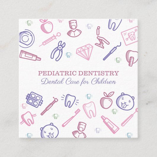 Zahnmedizin für Kinder Zahnmedizin Quadratische Visitenkarte (Vorderseite)