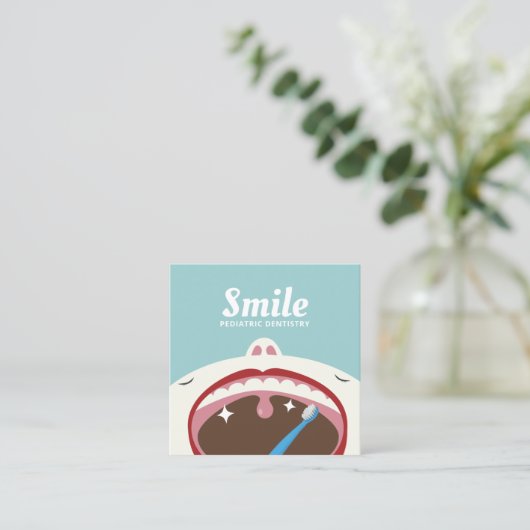 Zahnmedizin für Niedliche Kinder Zahnmedizin Zahnm Quadratische Visitenkarte (Stehend Vorderseite)