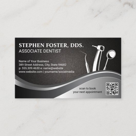 Zahnmedizin | QR Code Business Card Visitenkarte (Vorderseite)