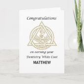 Zahnmedizin Weißes Coat Custom School Name Medizin Karte (Vorderseite)