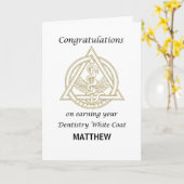 Zahnmedizin Weißes Coat Custom School Name Medizin Karte (Gelbe Blume)