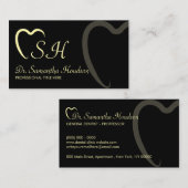 Zahnmedizin Yellow Black Simple Tees Visitenkarte (Vorne/Hinten)