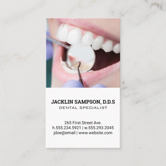 Zahnmedizin | Zähnenuntersuchung Visitenkarte (Vorderseite)