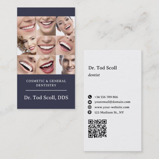 Zahnmedizin Zahnmedizin Orale Gesundheit Visitenkarte (Vorne/Hinten)