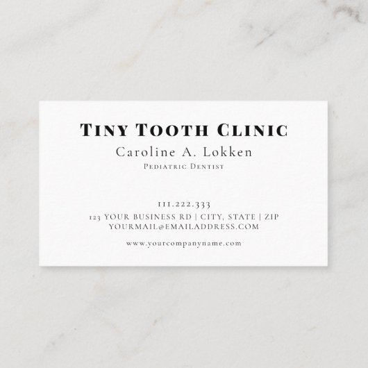 Zahnmediziner für Kinder Zahnärzte Kinderzahnärzte Visitenkarte (Rückseite)