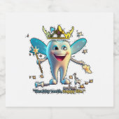 Zahnmediziner. Oben Schaumweinetikett (Einzelnes Label)