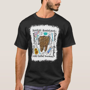 Zahnmediziner Typografie Leopard Teeth Dental H T-Shirt